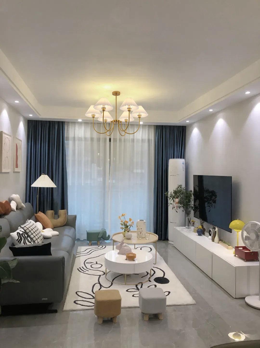 Lenore Pleated Chandelier-Neutral Decor