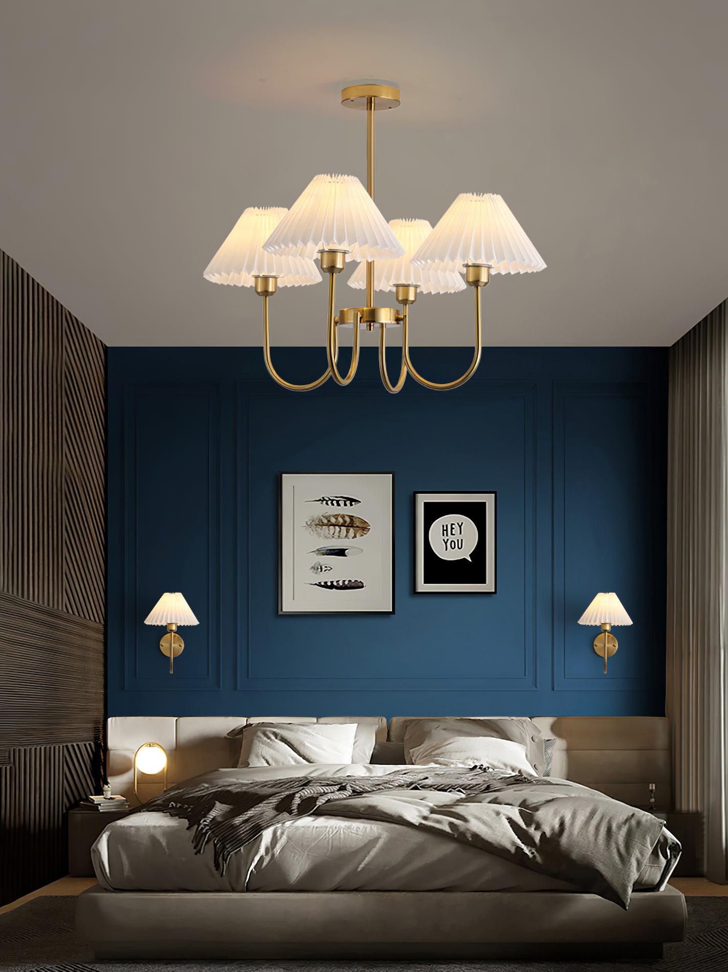 Lenore Pleated Chandelier-Neutral Decor