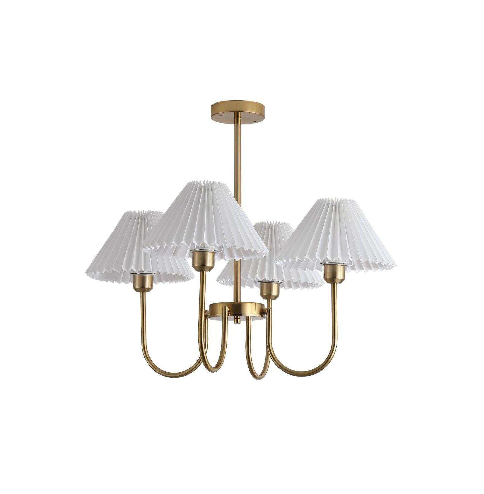 Lenore Pleated Chandelier-Neutral Decor