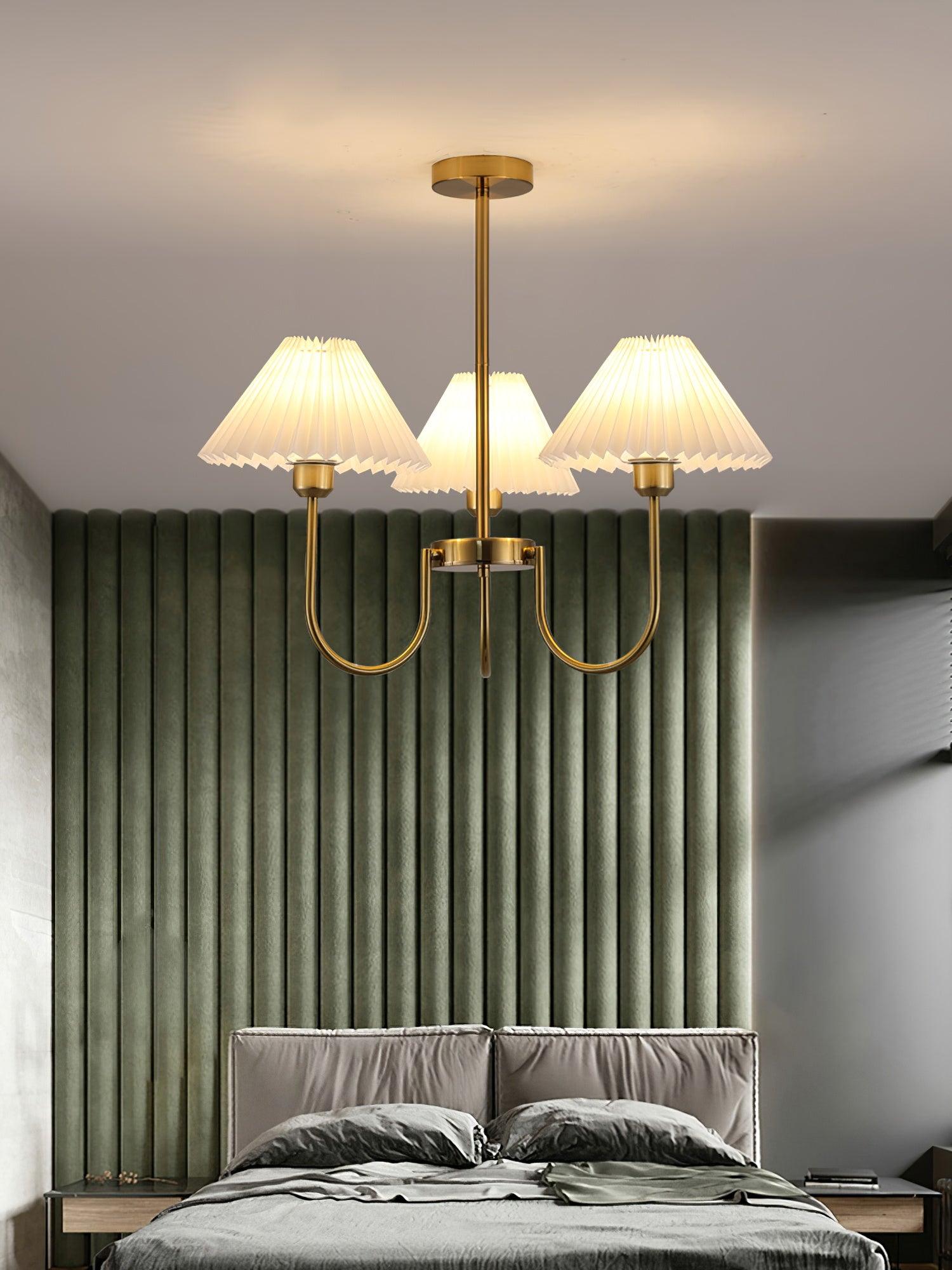 Lenore Pleated Chandelier-Neutral Decor
