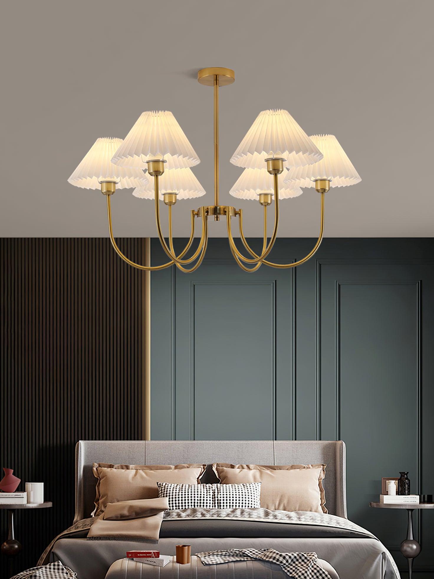 Lenore Pleated Chandelier-Neutral Decor