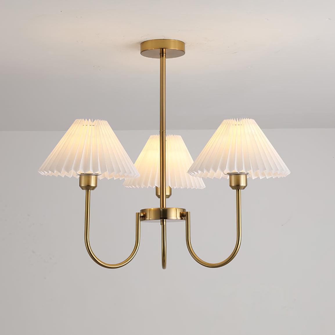 Lenore Pleated Chandelier-Neutral Decor