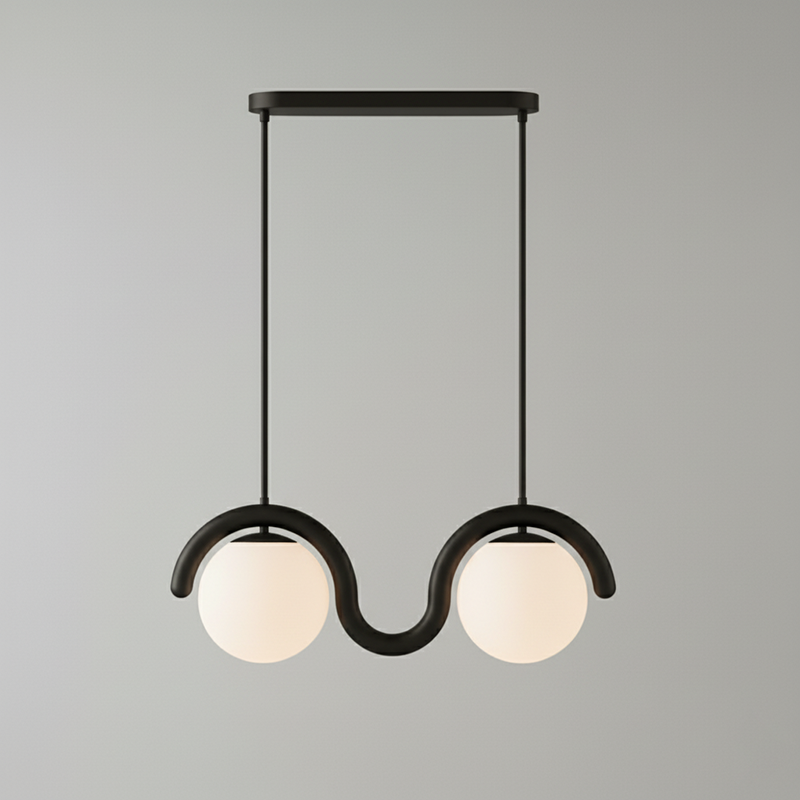 Uveta Linear Chandelier Red&Silver-Neutral Decor