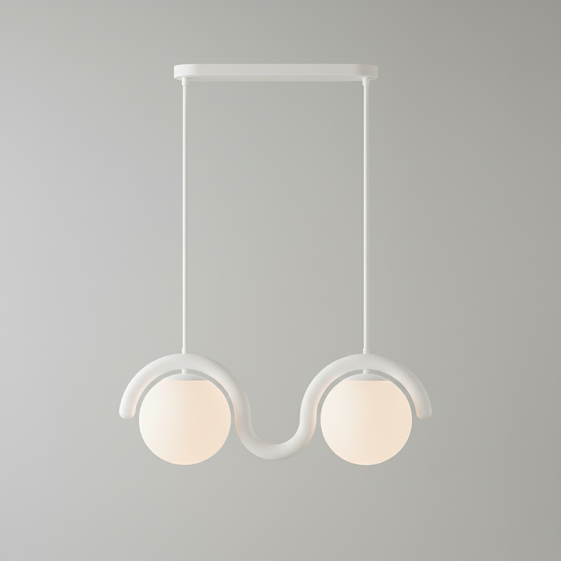 Uveta Linear Chandelier Red&Silver-Neutral Decor