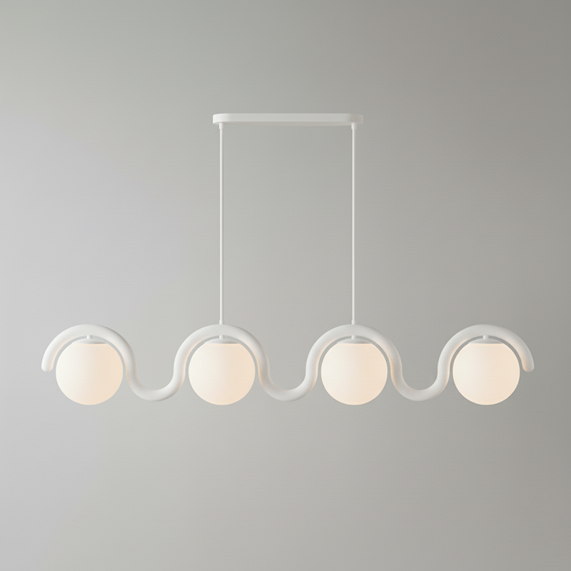Uveta Linear Chandelier Red&Silver-Neutral Decor
