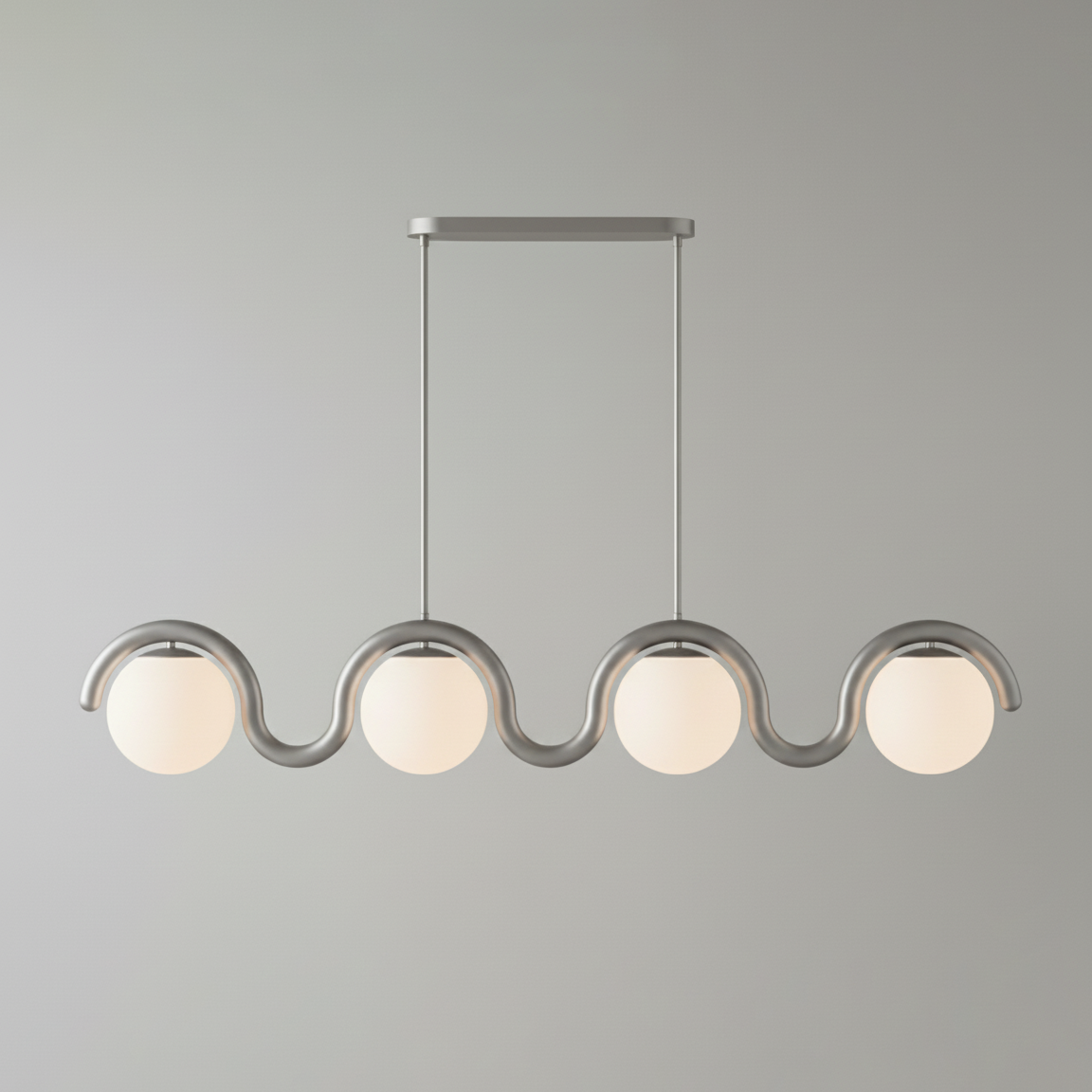 Uveta Linear Chandelier Red&Silver-Neutral Decor