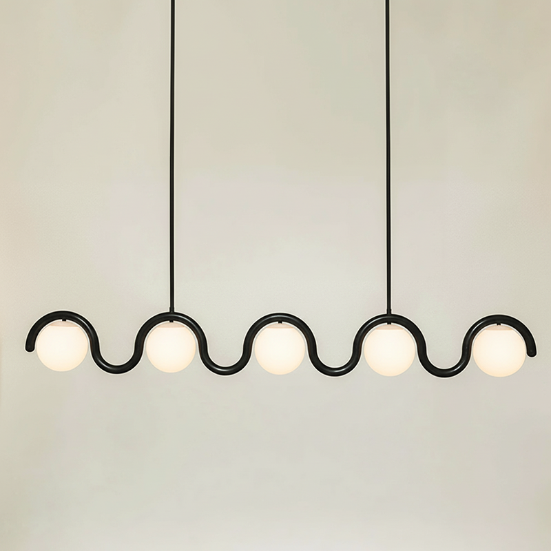 Uveta Linear Chandelier Red&Silver-Neutral Decor