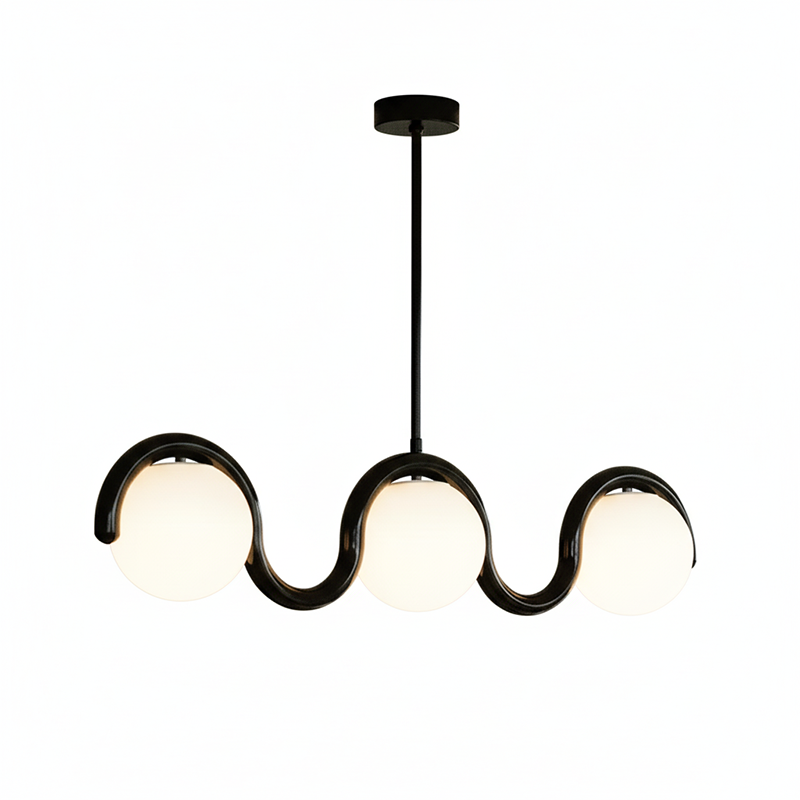 Uveta Linear Chandelier Red&Silver-Neutral Decor