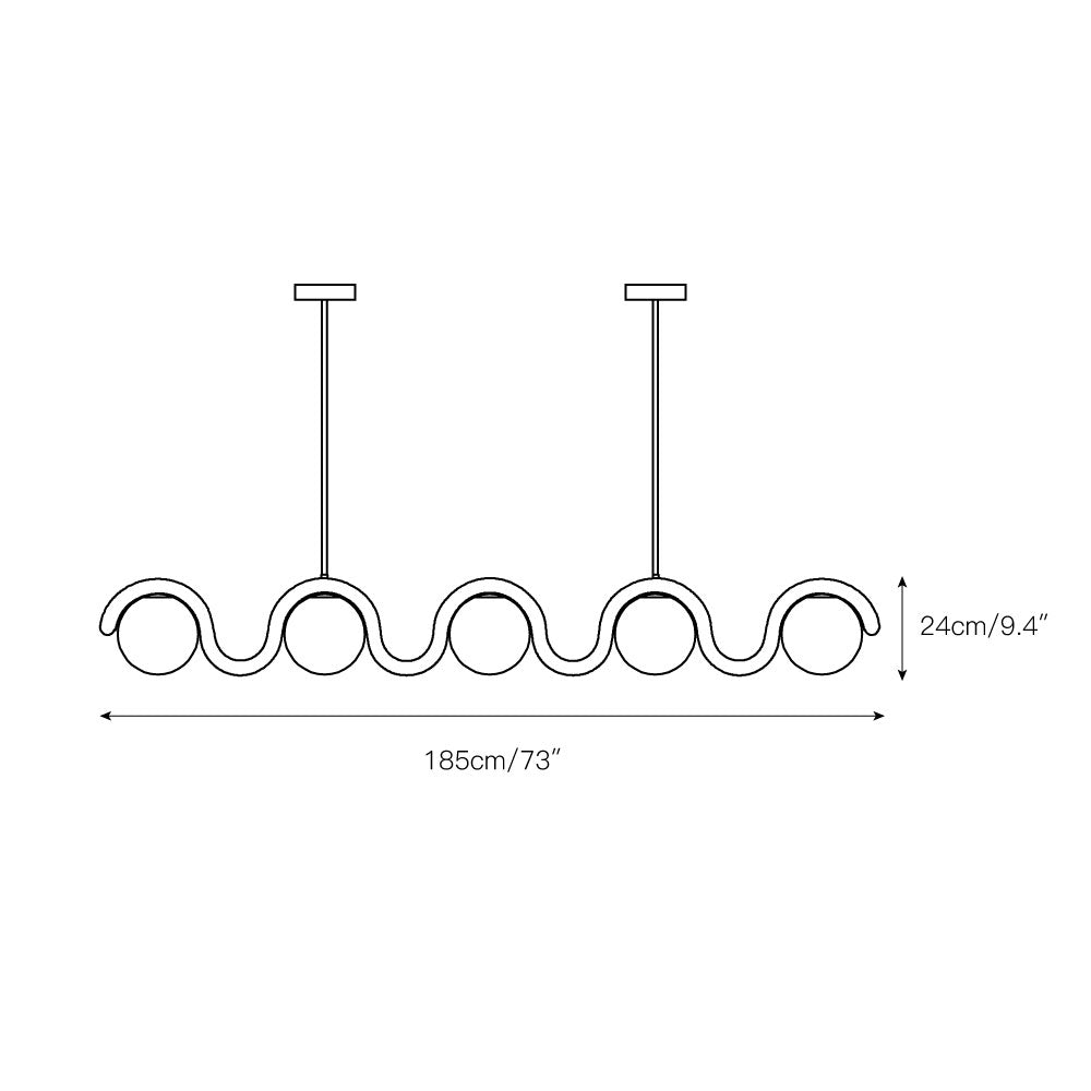 Uveta Linear Chandelier Red&Silver-Neutral Decor
