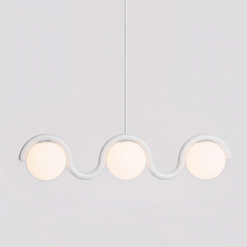 Uveta Linear Chandelier Red&Silver-Neutral Decor