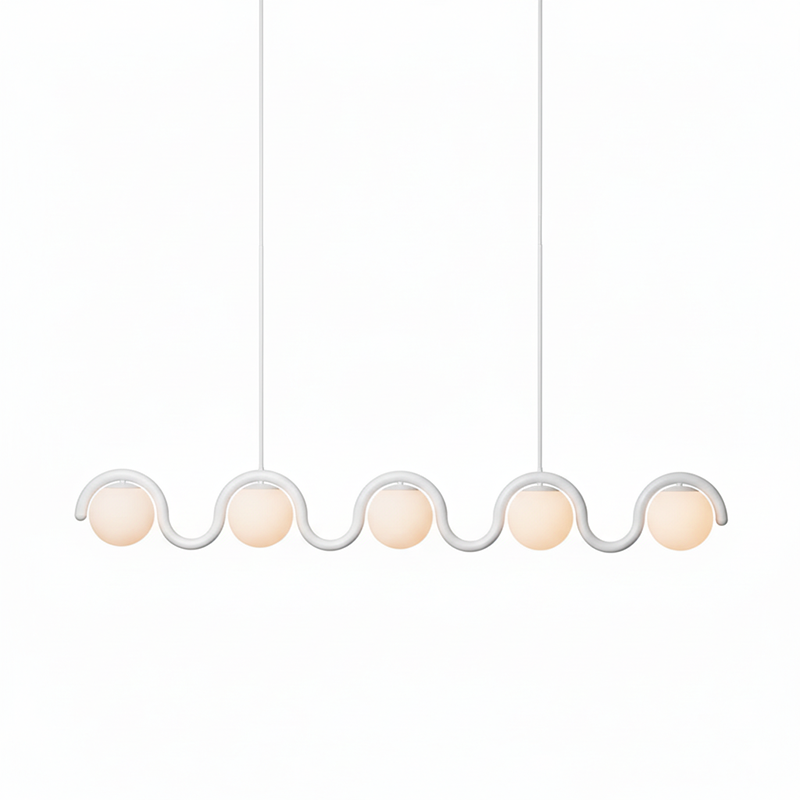 Uveta Linear Chandelier Red&Silver-Neutral Decor