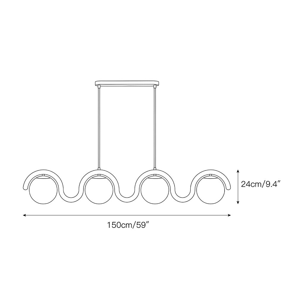 Detailed view of the brass lamp body and its curved form.