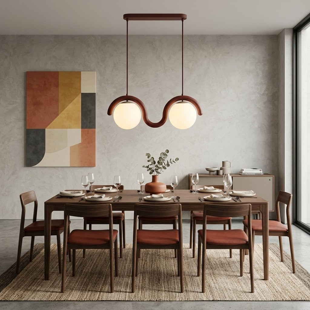 View from below of the Lenox pendant lamp, showing the arrangement of globes.