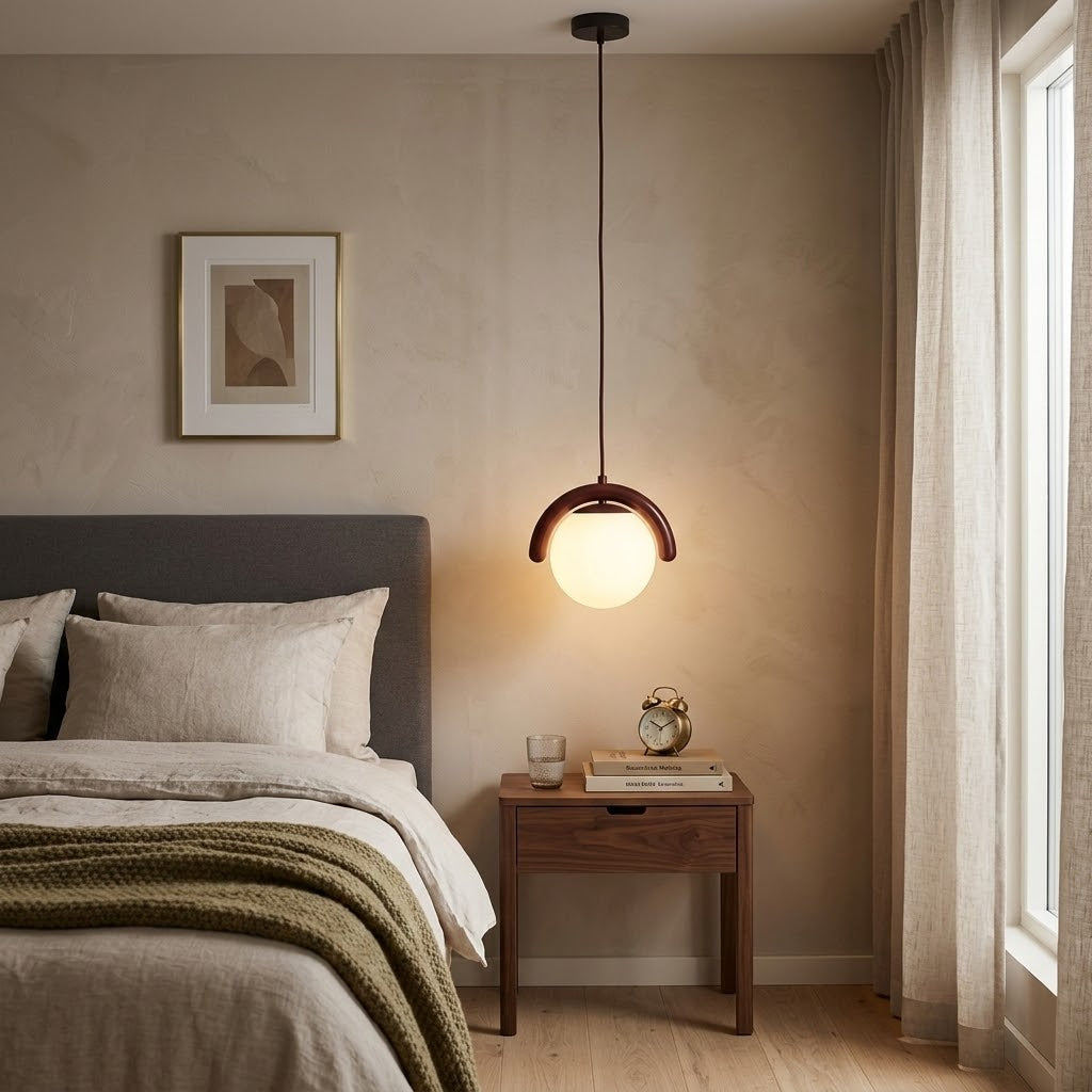 The black finish of the Lenox lamp against a light colored wall.