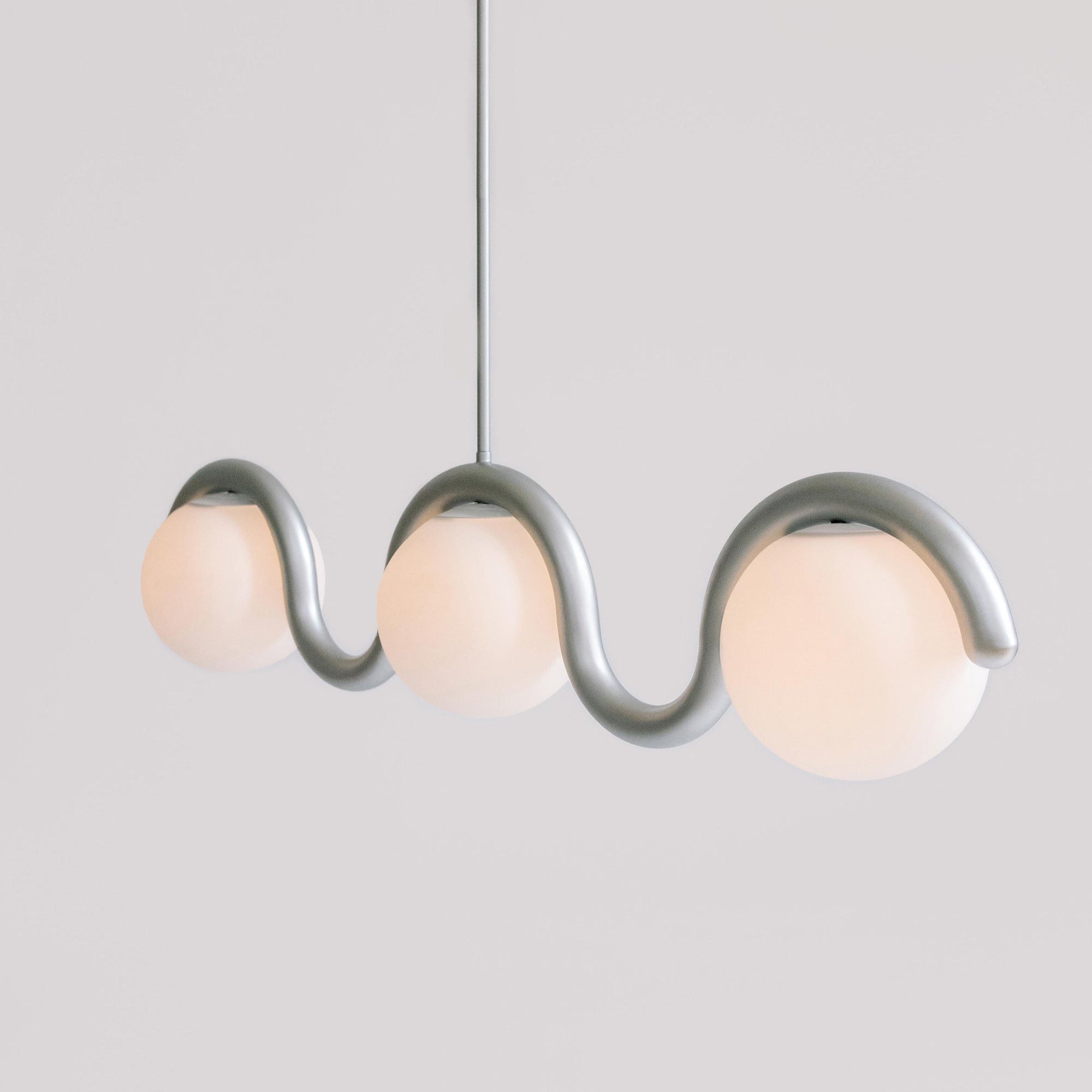 Uveta Linear Chandelier Red&Silver-Neutral Decor