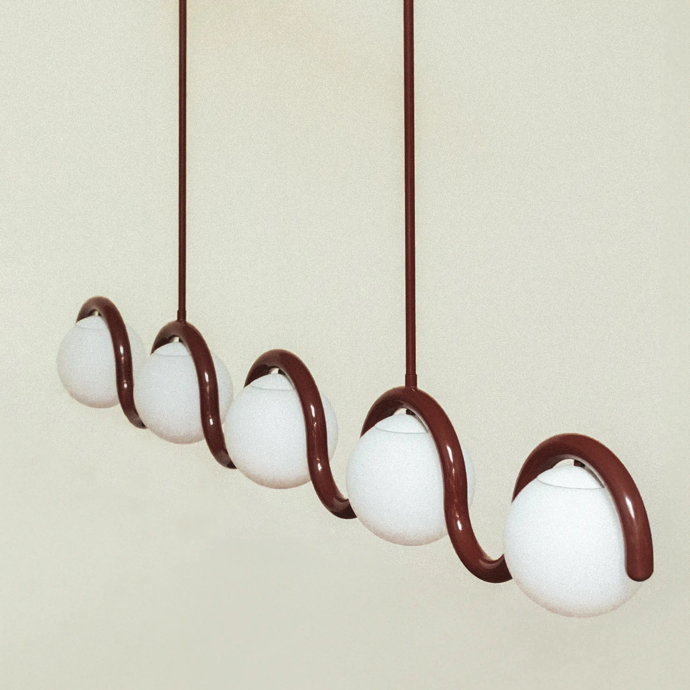 Uveta Linear Chandelier Red&Silver-Neutral Decor
