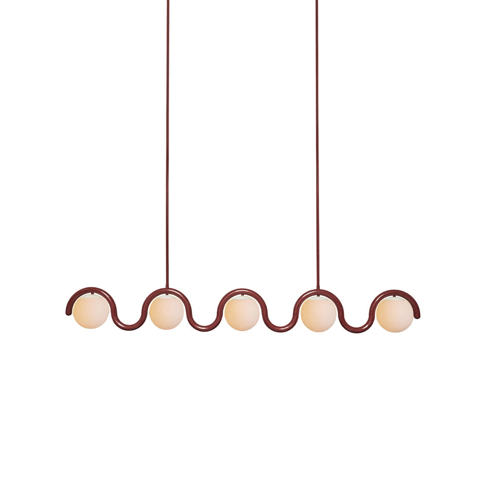 Uveta Linear Chandelier Red&Silver-Neutral Decor