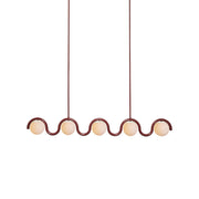 Uveta Linear Chandelier Red&Silver-Neutral Decor
