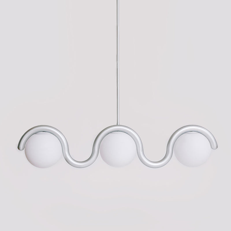 Uveta Linear Chandelier Red&Silver-Neutral Decor