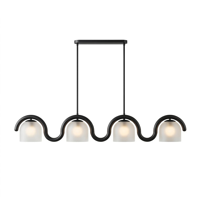 The Lenox chandelier turned off, displayed as a sculptural art piece.