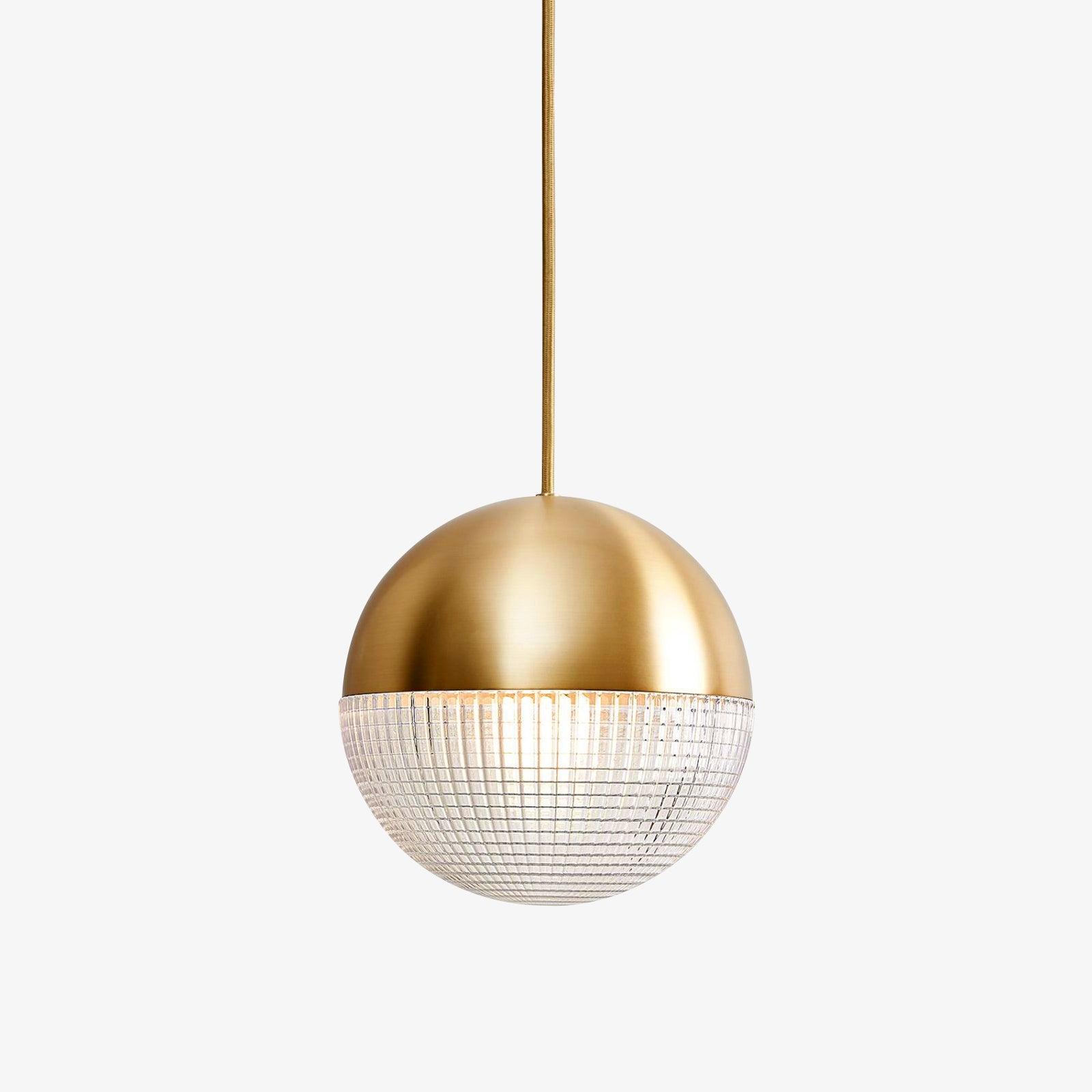 Kevelo Pendant Lamp Brass Glass Modern-Neutral Decor