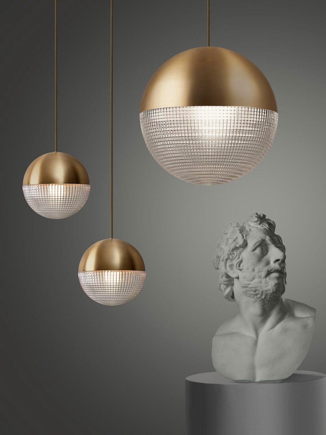 Kevelo Pendant Lamp Brass Glass Modern-Neutral Decor