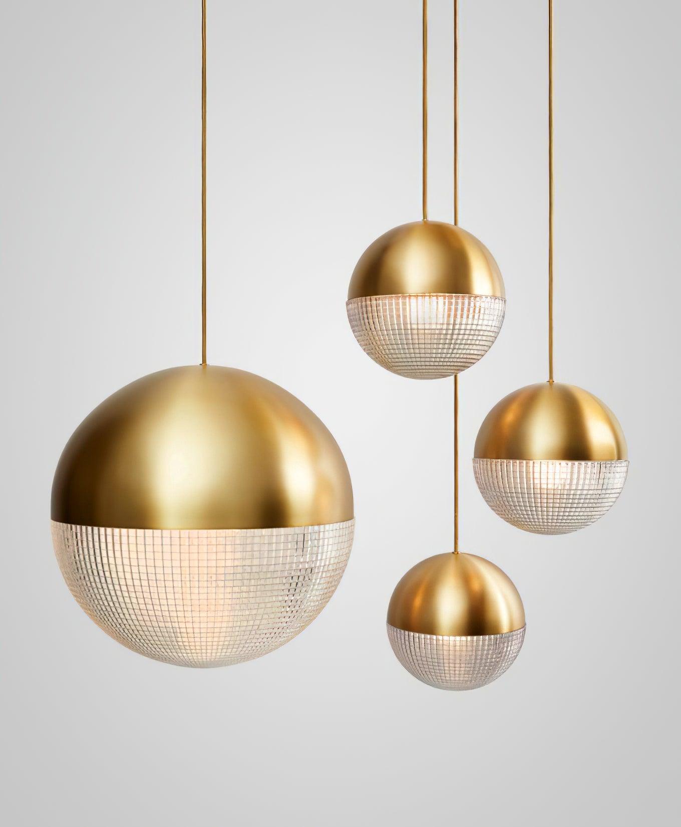 Kevelo Pendant Lamp Brass Glass Modern-Neutral Decor