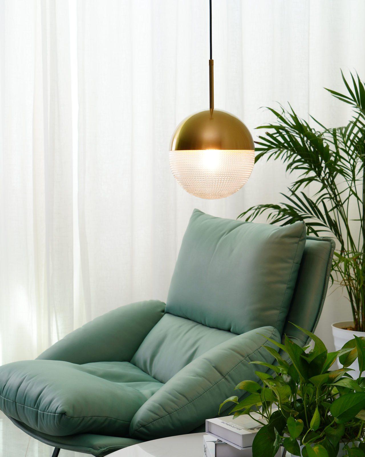 Kevelo Pendant Lamp Brass Glass Modern-Neutral Decor