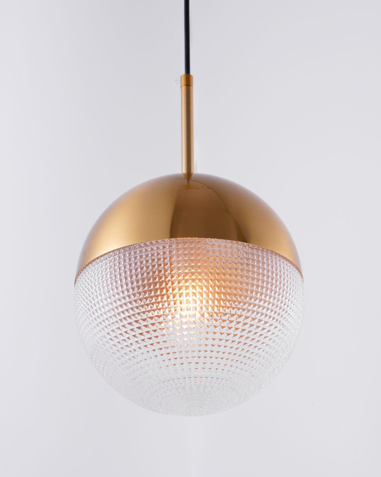 Kevelo Pendant Lamp Brass Glass Modern-Neutral Decor