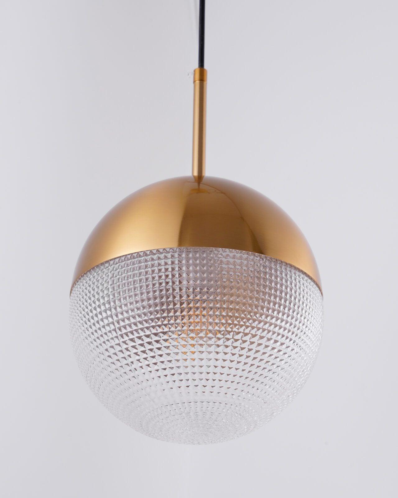 Kevelo Pendant Lamp Brass Glass Modern-Neutral Decor