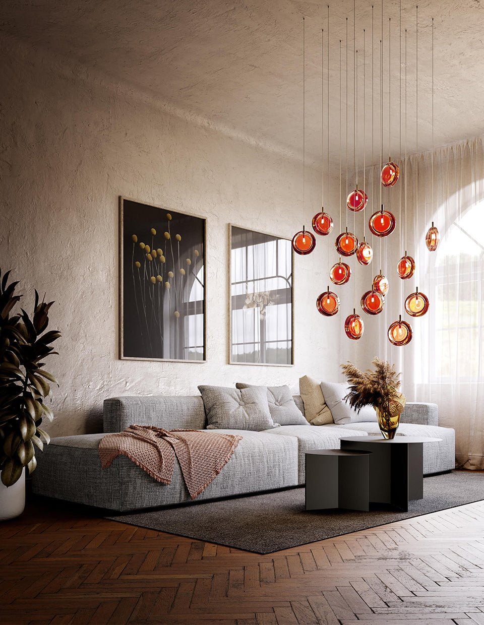 Lens Round Chandelier-Neutral Decor
