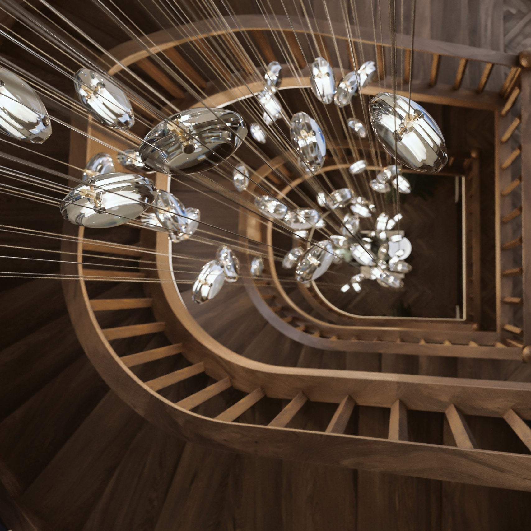 Lens Round Chandelier-Neutral Decor