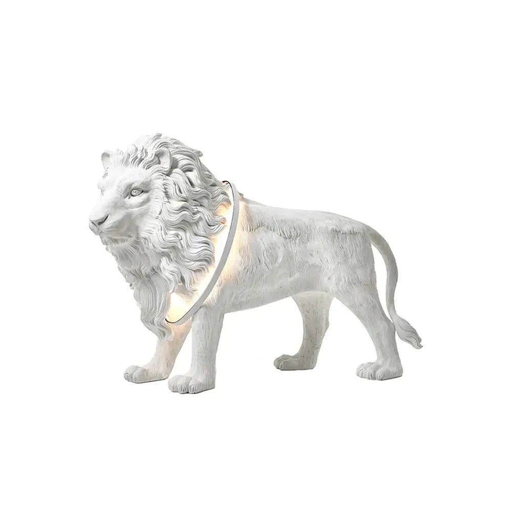 Brynis Lion Sculpture Floor Lamp-Neutral Decor