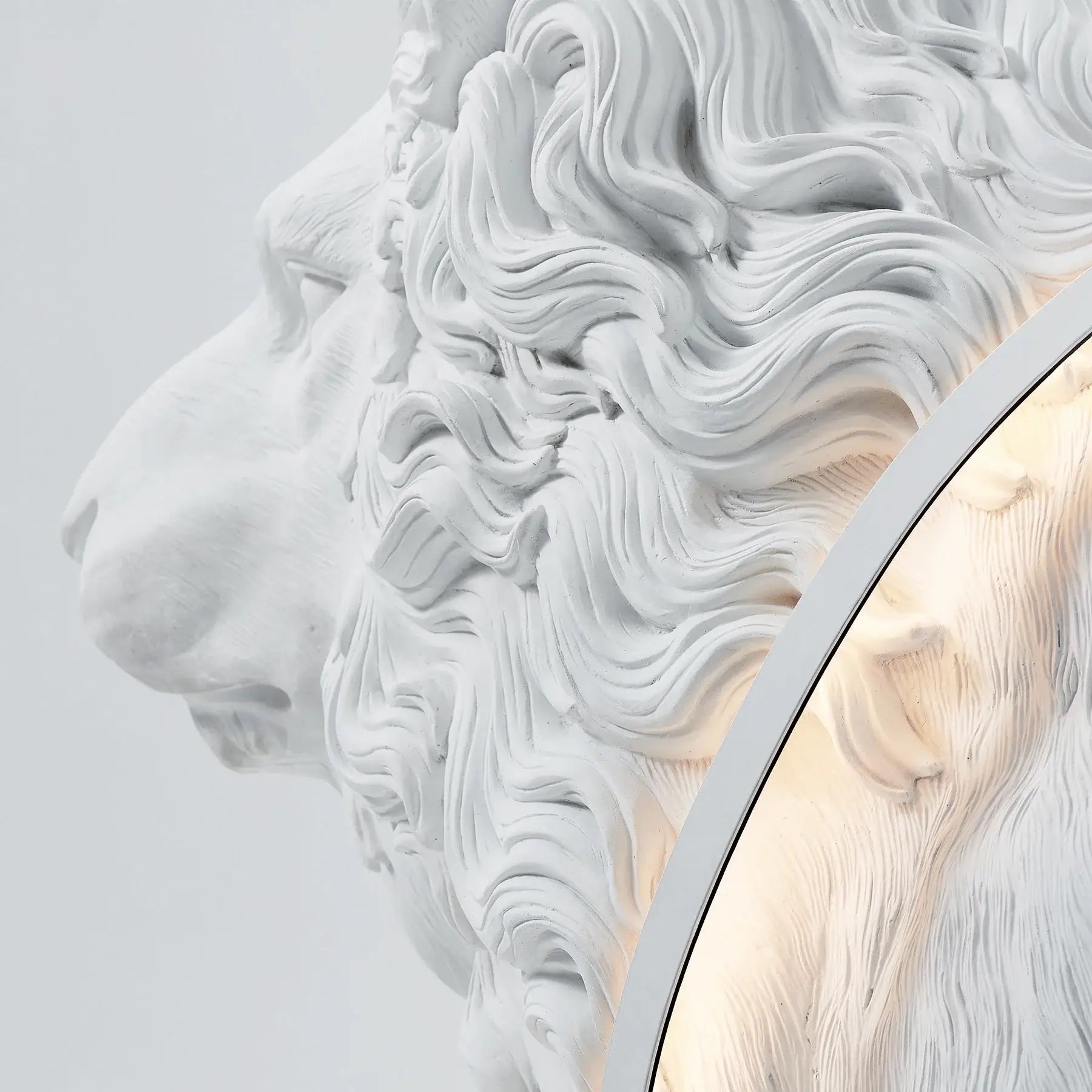 Brynis Lion Sculpture Floor Lamp-Neutral Decor