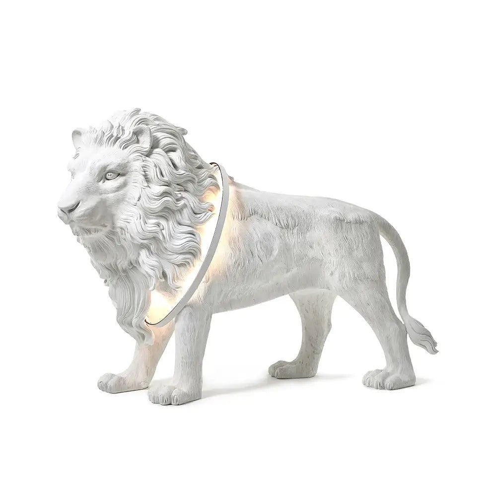Brynis Lion Sculpture Floor Lamp-Neutral Decor