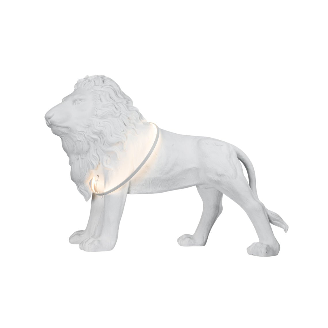 Brynis Lion Sculpture Floor Lamp-Neutral Decor
