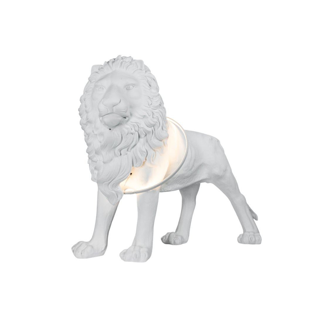 Brynis Lion Sculpture Floor Lamp-Neutral Decor