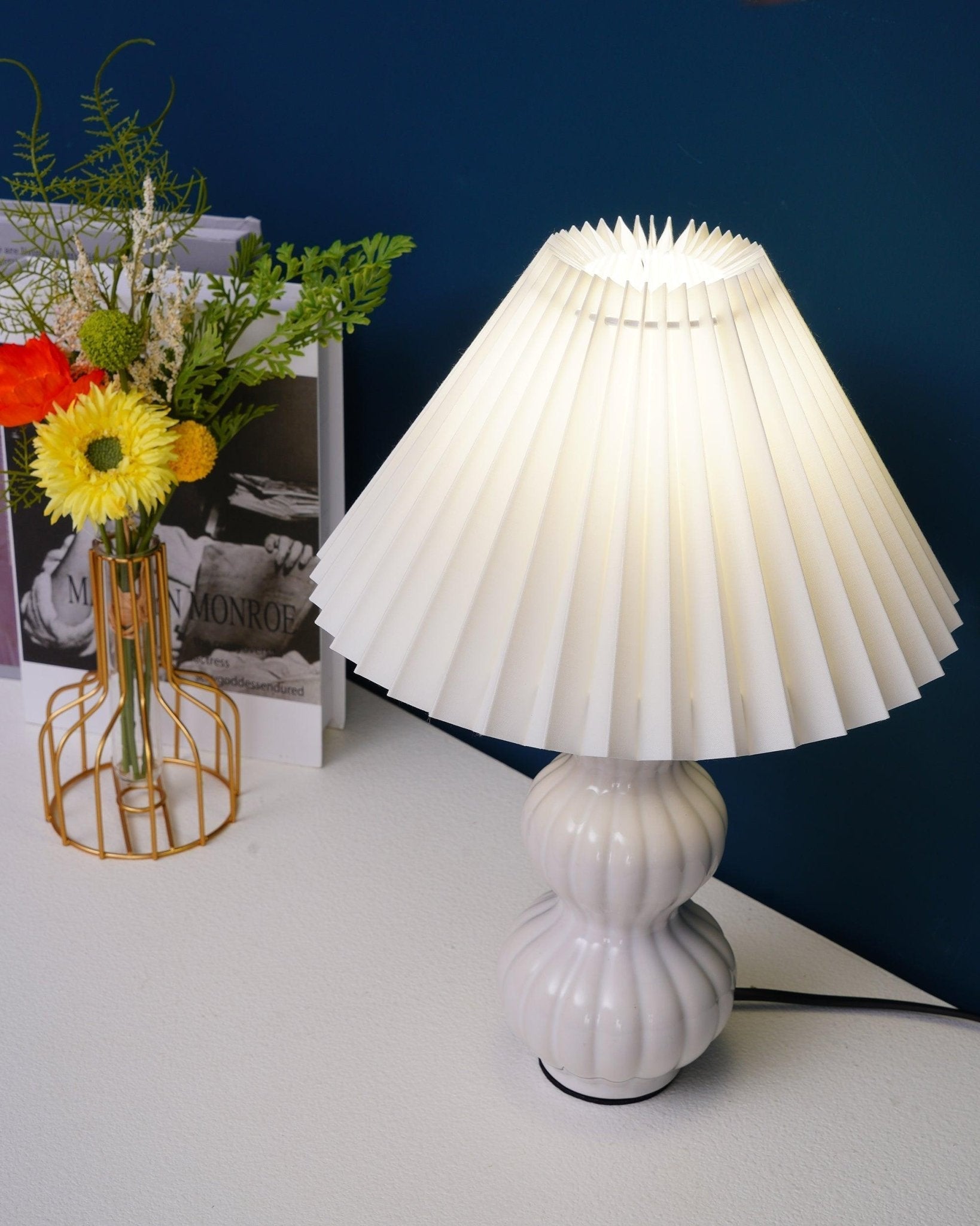 Hart Vintage Fabric Table lamp-Neutral Decor