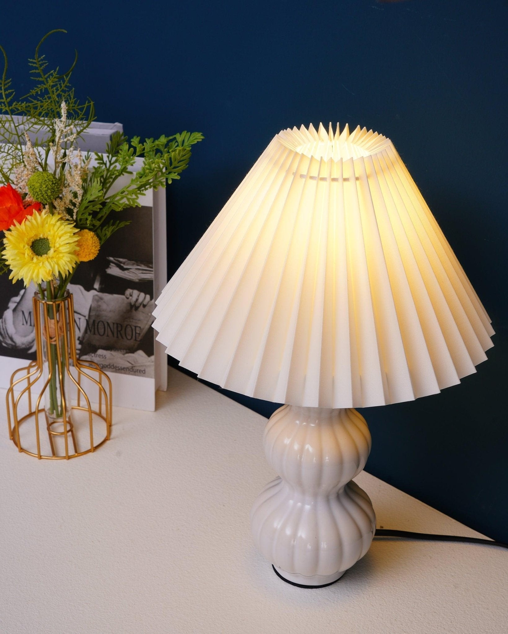 Hart Vintage Fabric Table lamp-Neutral Decor