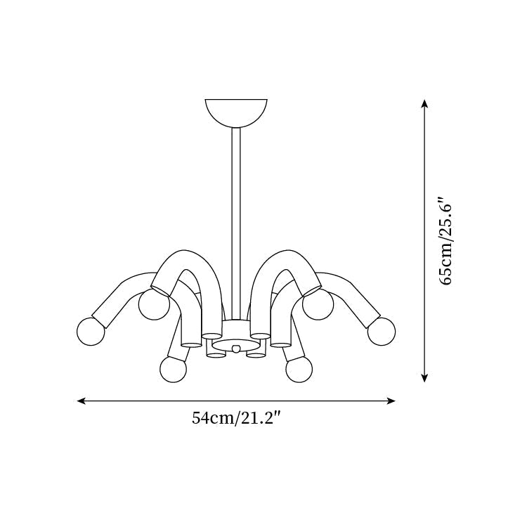 Fivelle Modern Cream Multi-Arm Chandelier