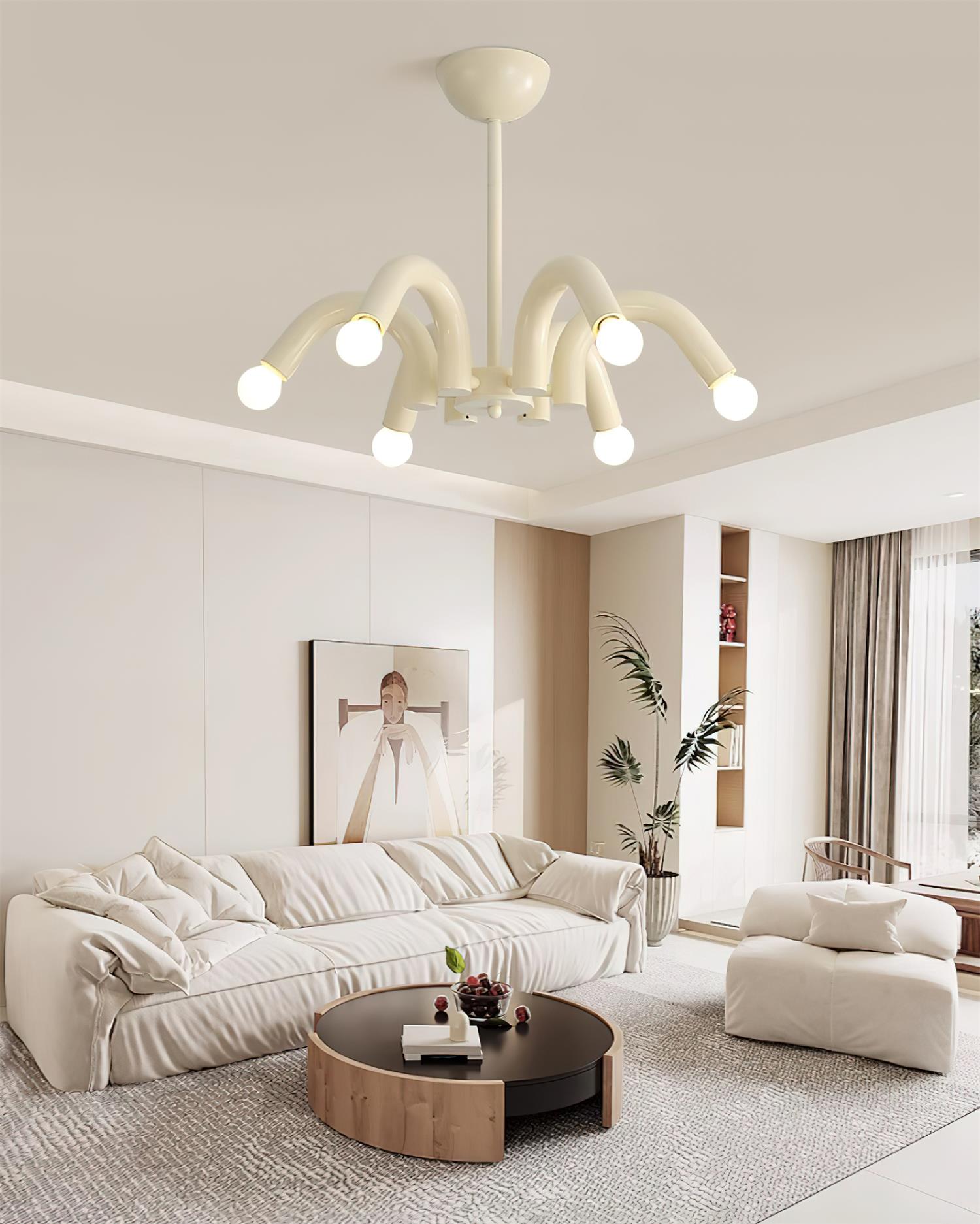 Fivelle Modern Cream Multi-Arm Chandelier