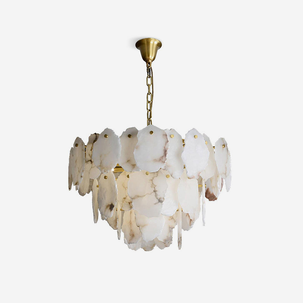 Leon Alabaster Chandelier Layered Stone Slices