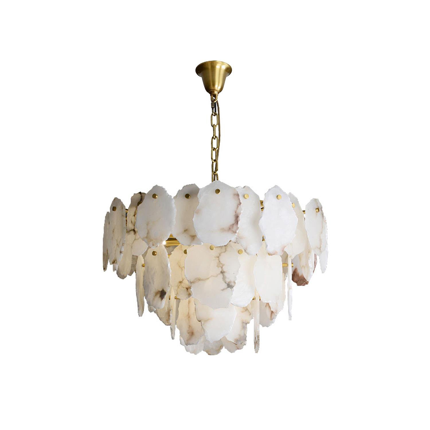 Leon Alabaster Chandelier Layered Stone Slices