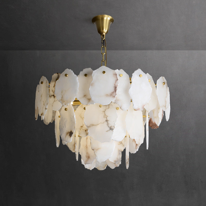 Leon Alabaster Chandelier Layered Stone Slices