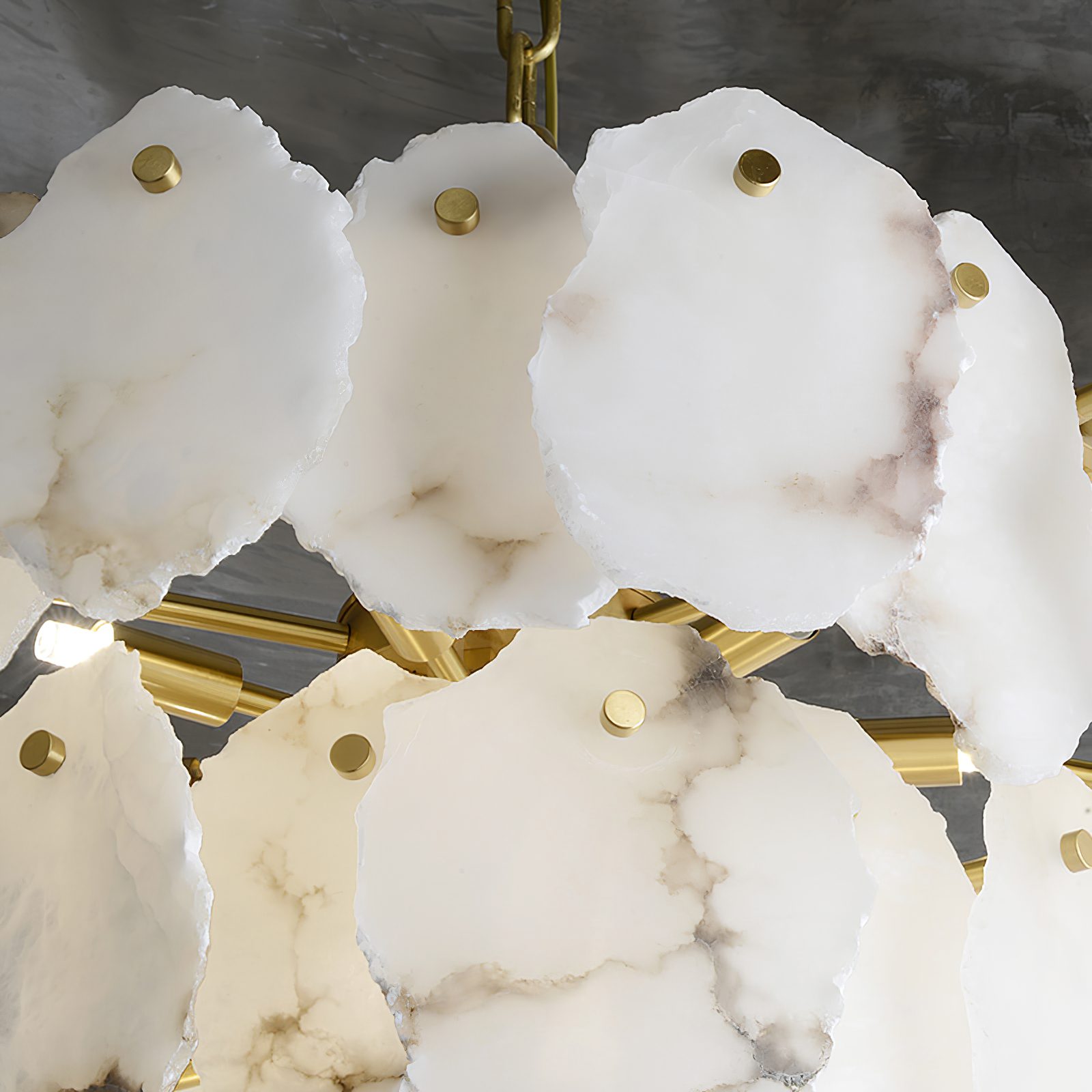 Leon Alabaster Chandelier Layered Stone Slices