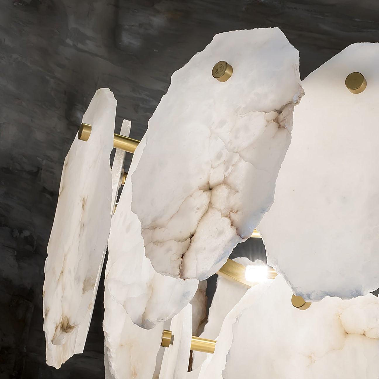 Leon Alabaster Chandelier Layered Stone Slices