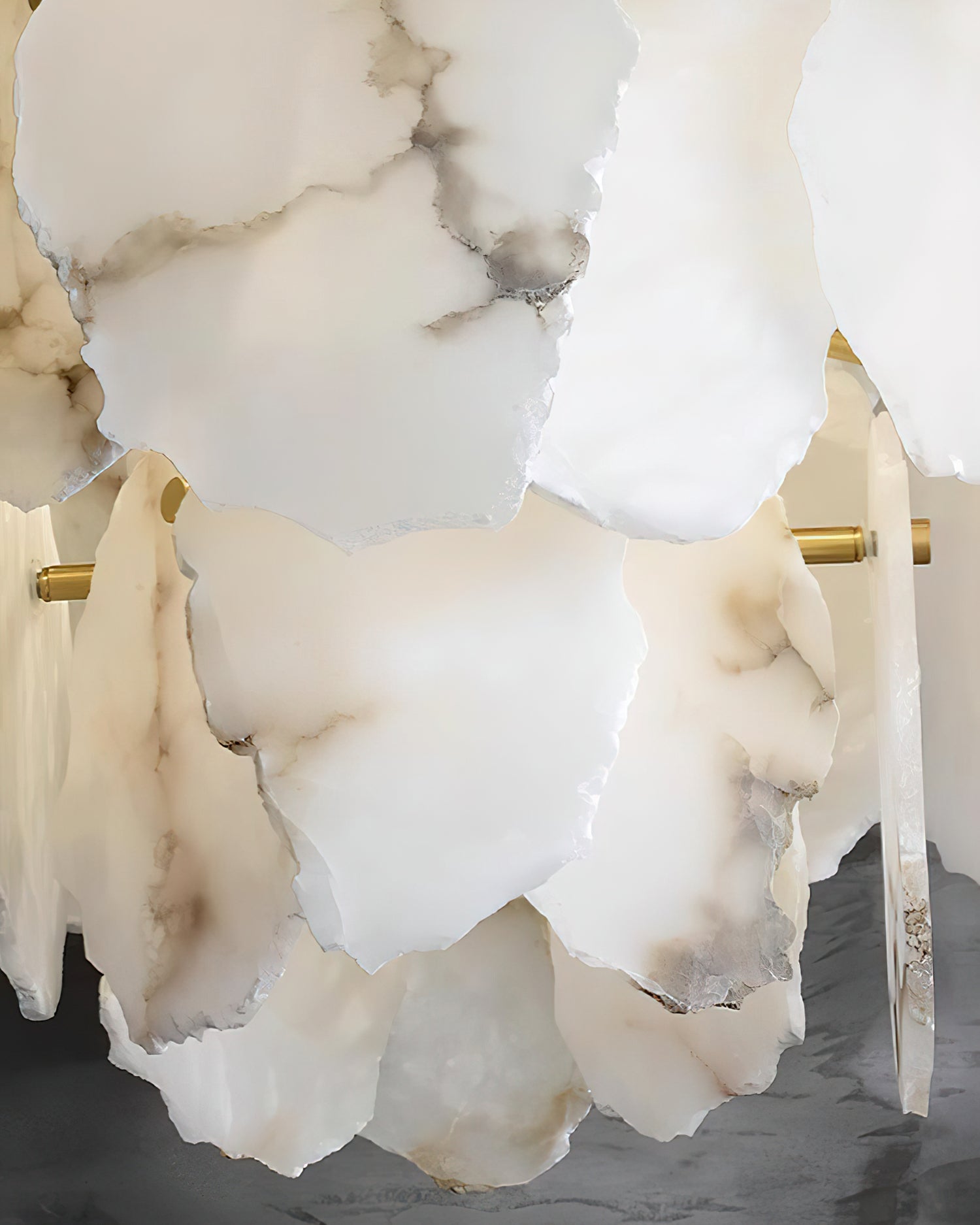 Leon Alabaster Chandelier Layered Stone Slices