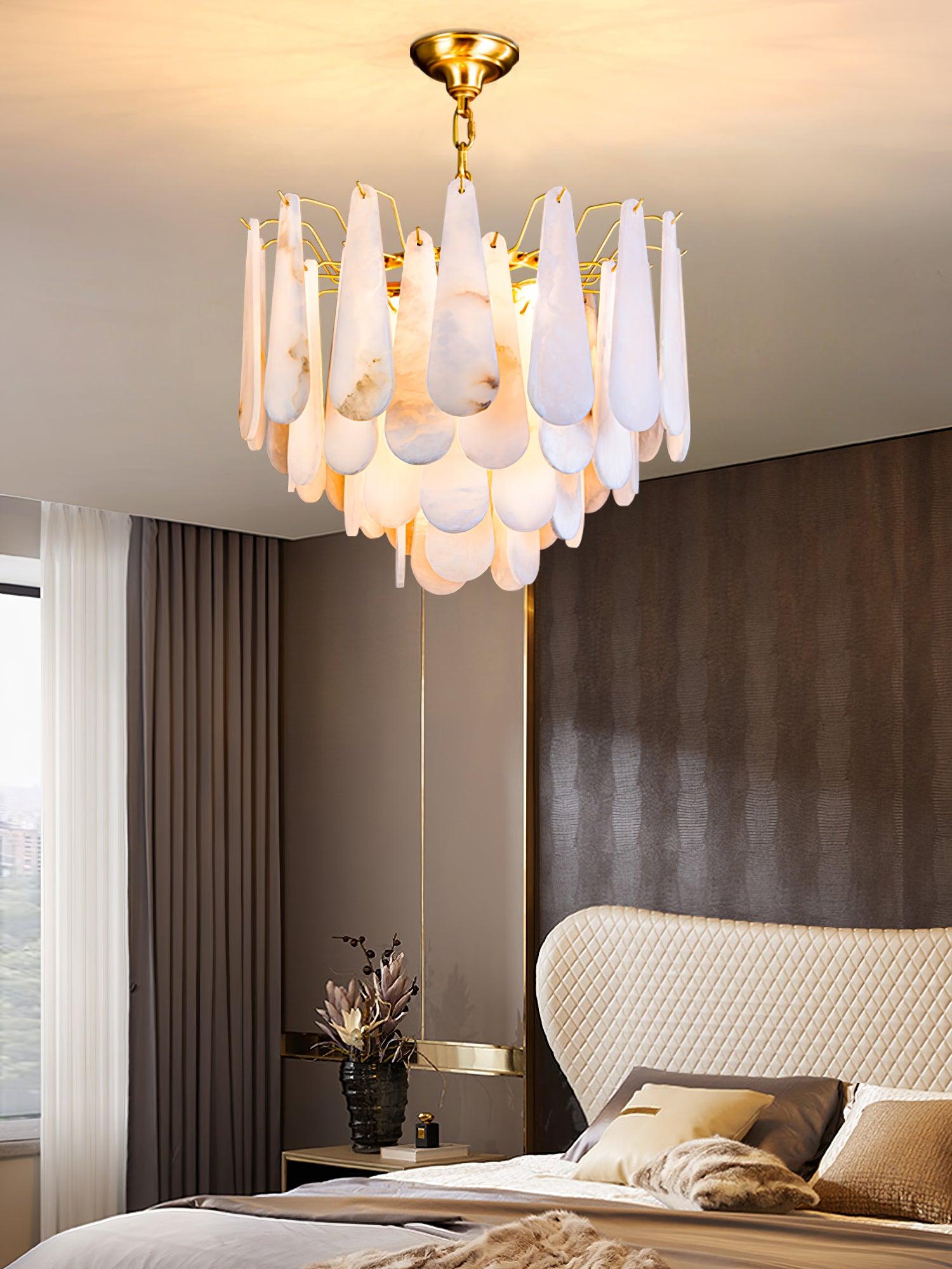 Aroxen Teardrop Alabaster Chandelier-Neutral Decor