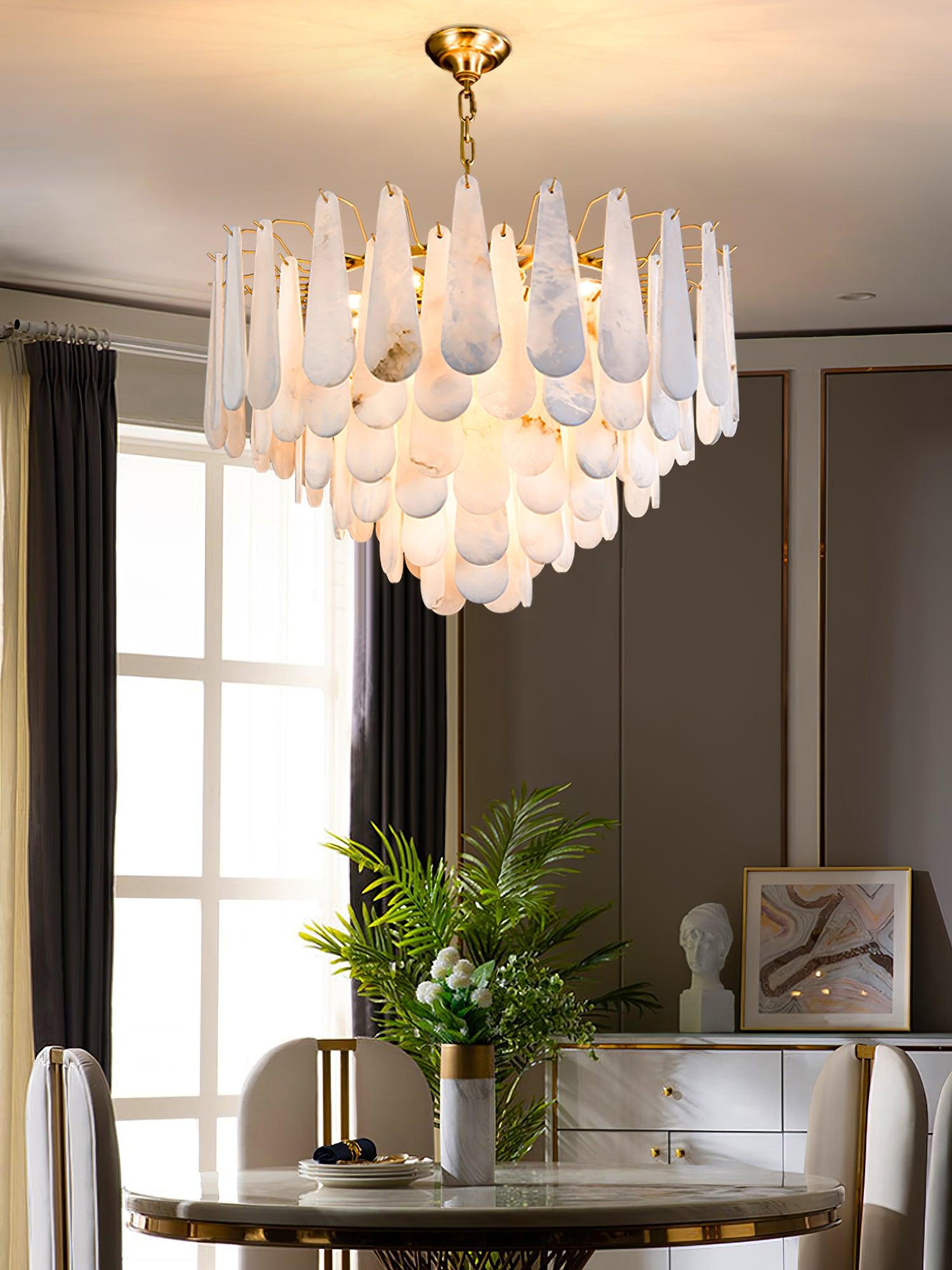 Aroxen Teardrop Alabaster Chandelier-Neutral Decor