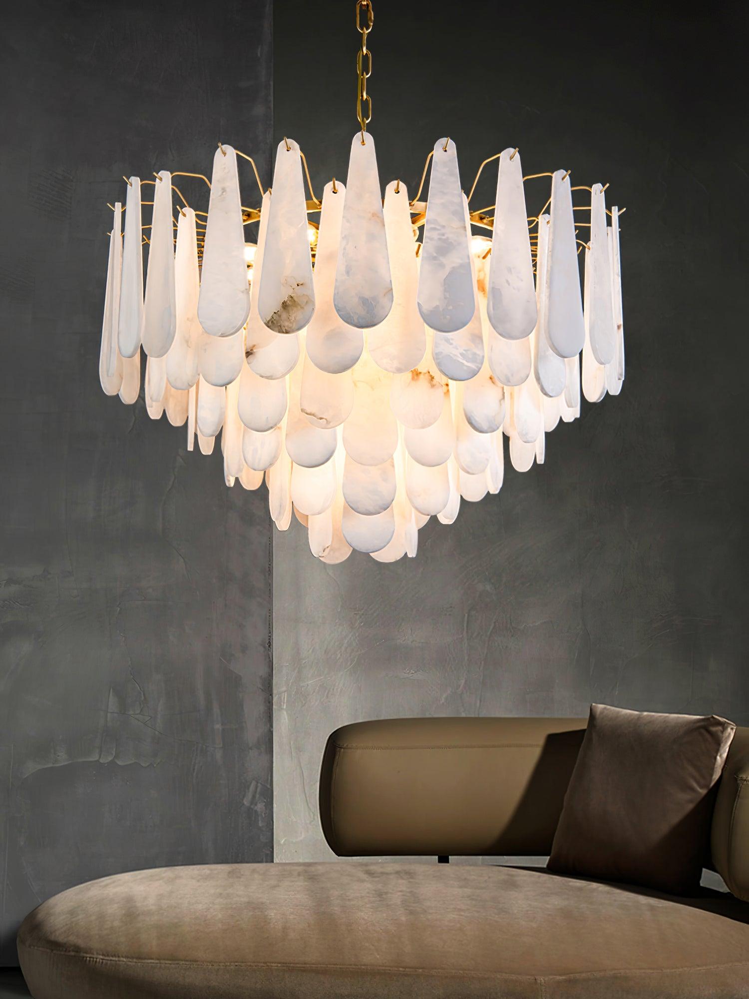 Aroxen Teardrop Alabaster Chandelier-Neutral Decor